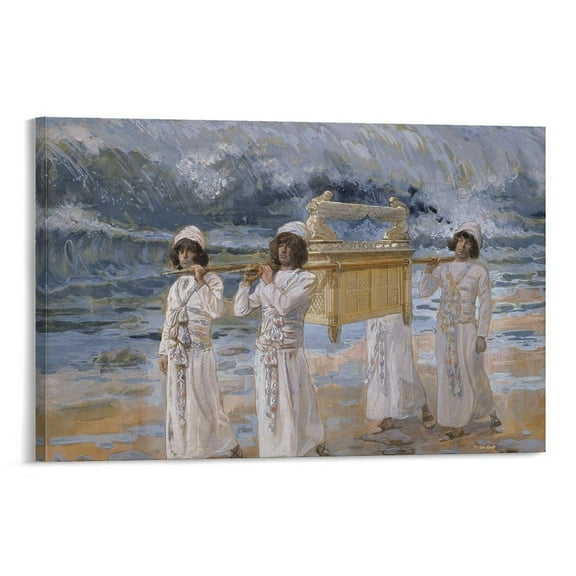 The Ark of The Covenant Passes over The Jordan James Tissot Poster Wall Art Poster Gifts Bedroom Prints Home Decor Hanging Picture Canvas Painting Posters 24x36inch(60x90cm)