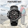 thumbnail image 5 of SKMEI Men's Watches Fashion Military Waterproof Big Face Digital Sport Watch with Dual Time Alarm LED Stopwatch, 5 of 9