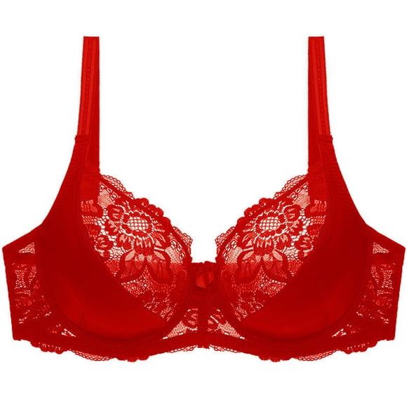 matoen Soutien-Gorge Sans Armature pour Femmes Mode Aguichant en Dentelle Couleur Unie Respirant Soutien-Gorge Décolleté en V Profond Rassemblement Bretelles de Tous les Jours