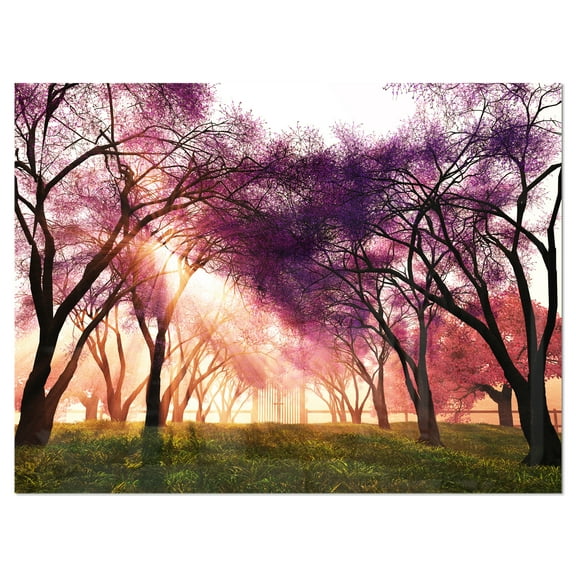 Designart 'Cherry Blossoms Japan Garden' Metal Wall Art