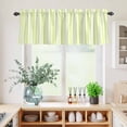 thumbnail image 5 of 3 Piece Kitchen Curtains and Valances Set Yellow White Stripe Cafe Curtains 24 Inch Length Modern Minimalist Geometric Striped Valance & Tier Curtain for Living Room Bedroom Window 54"x18"+27"x24"*2, 5 of 6