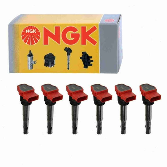 6 pc NGK Ignition Coils compatible with Audi A6 Quattro 3.0L 3.2L V6 2005-2018