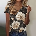 thumbnail image 4 of Camisetas Casuales de las Mujeres Impresas de Manga Corta con Cuello en V Blusa Superior para Casual, Diario, Fiesta Y Trabajo, 4 of 5