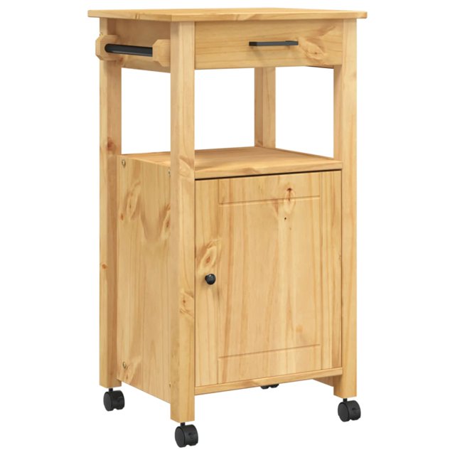 vidaXL Chariot de Cuisine Roulant sur Roues Salon Bois Massif Pin