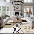 thumbnail image 3 of Brown Boho Large Area Rugs 8x10 ft Medieval Leaves Geometric Lines Abstract Washable Rug Non Slip Indoor Carpet Absorbent Floor Mat for Living Room Bedroom Dining Room, 3 of 9
