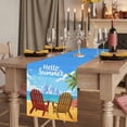 thumbnail image 2 of Summer Beach Seaside Table Runner, Blue Beige Coastal Ocean Sea Birds Washable Cotton Linen Table Runners 72 Inches Long, Dresser Scarf Runner for Dining/Coffee/Kitchen/TV Stands/Cabinets 13''x72'', 2 of 9