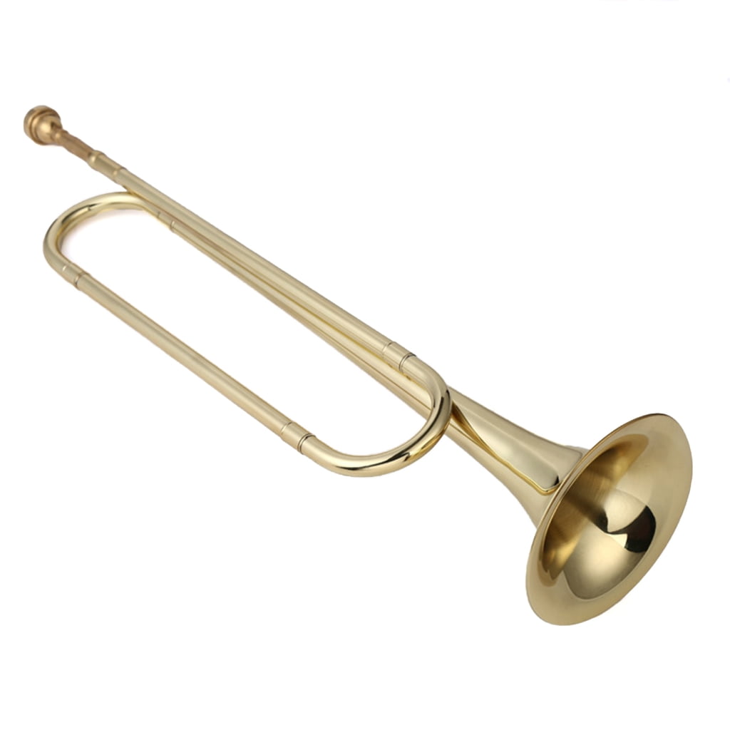 BQBQERT Brass Trumpet School Band Orchestras Bugle with Mouthpiece Musical Instruments Beginners Big Strides Spanish Bugle