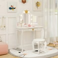 thumbnail image 2 of Costway Kids Vanity Set Princess Vanity Table & Chair Set with Lighted Mirror White, 2 of 10