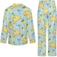 thumbnail image 6 of Top-kevin Womens Pajamas Set Croissant Pancake Strawberry Soft Long Sleeve Sleepwear Button Down Sets, 6 of 12