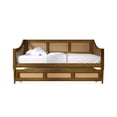 thumbnail image 3 of Castle Place Timeless Cane Wooden Daybed With Trundle, Walnut, 3 of 12