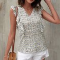 thumbnail image 4 of Blusa sin mangas con cuello en V y estampado informal de verano para mujer a la moda Fridja  gh1280, 4 of 7