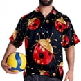 thumbnail image 4 of Seven Starred Ladybird Men's Short Sleeve Button Down Beach Shirts, Casual Printed Summer Unisex Tops, 4 of 6