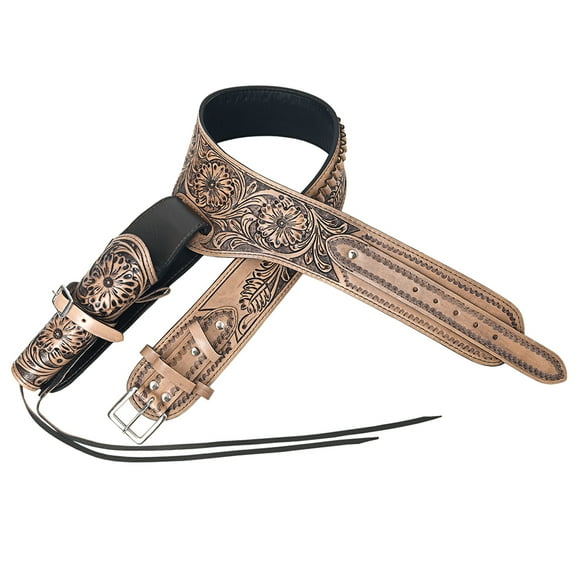 38 In Hilason Western Right Hand Gun Holster Rig 22 Cal Leather Cowboy