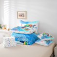 thumbnail image 4 of Erosebridal Literie Tortue de Mer Dessin Animé Taille Simple, Lit Animal Poisson Océan en Sac Taille Simple, Réversible 7 Pcs, 4 of 5