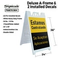 thumbnail image 2 of Estamos Tantratando 24" x 36" Double Sided A-Frame Sidewalk Sign Includes 2 Installed Decals Foldable Portable White Signicade Sandwich Board Spanish Hiring Notice Recruitment Sign, 2 of 6