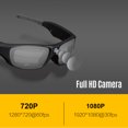 thumbnail image 4 of Sunshine IP55 Gafas de sol de grabación de video inteligentes a prueba de agua 1080P FHD para exteriores, 4 of 8
