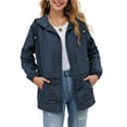 thumbnail image 2 of YDFCWXW Waterproof Raincoat for Women Lightweight Rain Jacket Hooded Windbreaker with Pocket for Outdoor Fall Outfits (Blue, XXL), 2 of 6