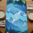 thumbnail image 5 of Table Runners 72 Inches Long Dress Scarves, Blue Green Forests Farmhouse Kitchen/Dining Table Runner, Coffee Tablerunners, Spring Oil Painting Daisy Nature Landscape 16x72 Inch, 5 of 9