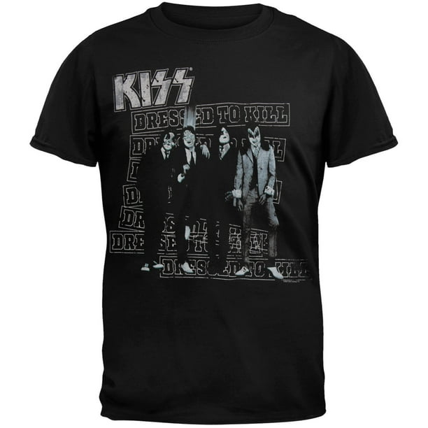 Kiss Men's Dressed To Kill Black Short Sleeve T Shirt - Walmart.com