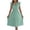 Mint Green, variant on Levmjia Women's Casual Dress Fashion V-Neck Sleeveless Pleated Lace Midi Dress Solid Color Ruffled Waist Polyester Comfortable Vacation Outfit Summer