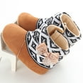 thumbnail image 3 of Otqutp Christmas Snowflake Print Baby Girls Boys Soft Booties Snow Boots Toddler Warming Shoes Soft Bottom Warm Socks Children Crib Shoes(Brown,13=3), 3 of 7