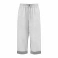 thumbnail image 6 of Outfmvch Capri Pants for Women Pull On Pants Yoga Capri Pants Paper Bag Pants Cropped Pant Wide Leg Palazzo Cropped Linen Pants Women Gaucho Pants for Women Hiking Wide Leg Pants High Waisted White L, 6 of 7