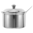 thumbnail image 1 of Pot à Condiments en Acier Inoxydable avec Couvercle et Cuillère Récipient Hermétique pour Épices pour Rangement de Cuisine Sucrier pour Café et Thé Taille m, 1 of 8
