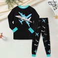 thumbnail image 2 of TOWED22 Toddler Boys Fall Outfit Baby Winter Clothes Long Sleeve Crewneck Sweatshirt Pants Set Color Block Sweats Size:3-4 Y,Color:Black, 2 of 6