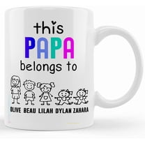 This Papa Belongs To Coffee Mug, Custom Kids Names Coffee Mug, Papa Mug, Funny Fathers Day Gift, Gift, Ceramic Novelty Coffee Mug, Tea Cup, Gift Pr