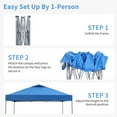 thumbnail image 5 of Ainfox 10 x 10 ft Pop up Canopy Tent with Weight Bag,Instant Outdoor Canopies,Shade Tents with Carrying Bag,Blue, 5 of 9