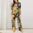 thumbnail image 3 of Wukai Mushrooms Honeycomb Print Women's Pajama Set - Soft Long Sleeve Sleepwear for Comfort and Style-X-Large, 3 of 9