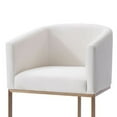 thumbnail image 4 of Cid 32 Inch Modern Bar Chair, Curved, Bronze Metal Cantilever Base, White- Saltoro Sherpi, 4 of 5