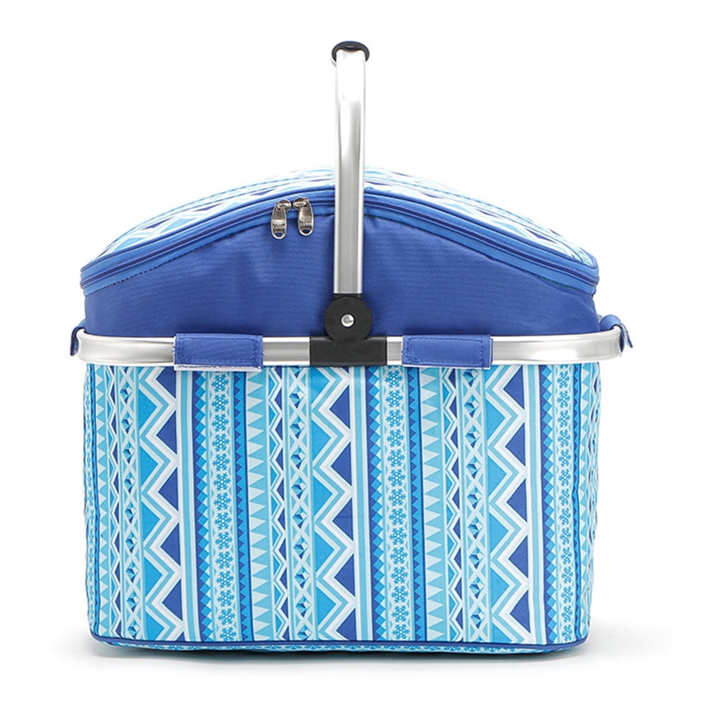 26L Cooler Bag Picnic Basket Insulated Basket Cooler Case for Picnic