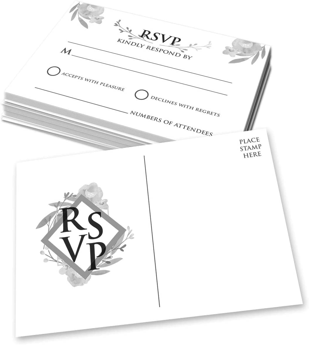 blank rsvp postcards no envelopes needed 4x6 inches