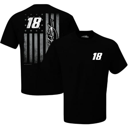 Men’s Joe Gibbs Racing Team Collection Black Kyle Busch Exclusive Tonal Flag T-Shirt
