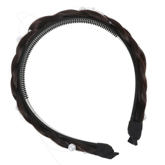 Raindrops Cute Head Bands for Women with Faux Braid Design in Black 1Pcs