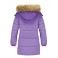 thumbnail image 4 of Wantdo Kid's Winter Coat Thicken Quilted Puffer Jacket Hip-Lenght Parka Purple Size 8, 4 of 11