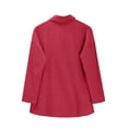 thumbnail image 6 of WTXUE Linen Shirts for Women Summer Long Sleeve Lapel Button Down Shirt Lightweight Gauze Tops Loose Casual Blouses V Neck Blouse Tops Gauze Peasant Summer Blouse Trendy Shirts Red 4Xl, 6 of 9
