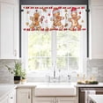 thumbnail image 3 of Christmas 3 Pieces Kitchen Curtains Valances Set Gingerbread Man Candy Biscuit Short Curtain Rod Pocket Window Curtain Window Treatment Tiers Valances (Single Panel 54"x18",2 Tiers 27.5"x36"), 3 of 6