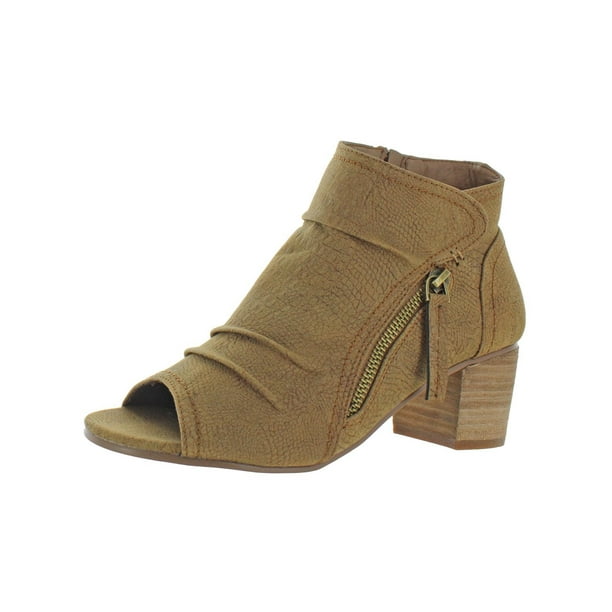 slouchy open toe booties