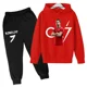 thumbnail image 5 of Conjunto de 2 piezas de sudadera con capucha y pantalones con estampado de ídolo de fútbol Cr7 para niños de 3 a 13 años, ropa informal para bebés, 5 of 5