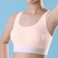 thumbnail image 2 of Xfvqtps Girls Sports Bras with Padded Fixed Cup Seamless Soft Comfortable Mesh Breathable Color Block Training Bra for Big Kids Teen Bras for Girls Ages 12-15 Pink, 2 of 9