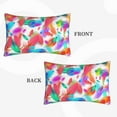 thumbnail image 4 of YFYANG Super Soft Rectangular Plush Cushion Cover (Without Pillow Insert), Colorful Feathers Pattern Comfort and Non-Pilling Hidden Zip Bedroom Sofa Pillowcases, 16"x24", 4 of 9