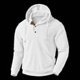 thumbnail image 5 of YueHuiYing Men's Fall/Winter Solid Color Long Sleeved Textured Hooded With Large Pockets Casual Hooded Sweatshirt, 5 of 7