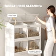 thumbnail image 6 of PawHut Large Hamster Cage for Multiple Small Pets, Rat Cage with Storage Cabinet, Clear Transparent Panels, Sliding Doors, Flip Top, Cream White, 6 of 9