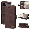 thumbnail image 1 of SaniMore Case for Google Pixel 7 6.3" 2022 with Wrist/Crossbody Strap,Retro PU Leather Anti-scratch Card Slots Cash Pocket Kickstand Shockproof Anti-drop Wallet Business Cover For Google Pixel 7,Brown, 1 of 9
