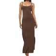 thumbnail image 2 of Txlixc Mujeres Sexy High Slit Halter Maxi Dress Sin mangas con cuello en V Tie Backless Vestido largo de noche Vestidos de cóctel elegantes Txlixc Estilo de ocio, 2 of 9