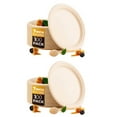 thumbnail image 1 of 200 Assiettes en Papier Compostables Jetables Rondes en Canne à Sucre Biodégradable, 1 of 5