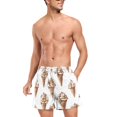 thumbnail image 3 of FORMRS Mens Swim Trunks Mesh Liner Quick Dry Casual Beach Board Shorts with Pockets, Sizes S-2XL, Brown Ice Cream Pattern, 3 of 9