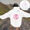 thumbnail image 2 of Hoodies for Women Drawstring Pink Ribbon Graphic Long Sleeve Cancer Awareness Hooded Sweatshirts 2025 Fall Fashion Pullover Tops, 2 of 5